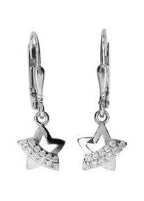 Paar Ohrh&auml;nger OSTSEE-SCHMUCK "- Stern - Silber 925/000 - Zirkonia" Gr. 24, silber (silber 925, silberfarben, wei&szlig;), Ohrringe, Damen, Silber 925 (Sterlingsilber)