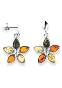 Paar Ohrstecker OSTSEE-SCHMUCK "- Bl&uuml;te - Silber 925/000 - Bernstein" Gr. 30, silber (silber 925, silberfarben, wei&szlig;), Ohrringe, Damen, Silber 925 (Sterlingsilber)