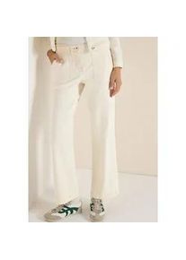 Weite Jeans Cecil "Style NEELE", Damen, Gr. 29, L&auml;nge 30, pearl beige, Denim/Jeans, Obermaterial: 92% Baumwolle, 6% Elastomultiester, 2% Elasthan. Futter: 52% Polyester, 48% Baumwolle, unifarben, normal lang, Jeans, im 4-Pocket-Form und mit Stretch