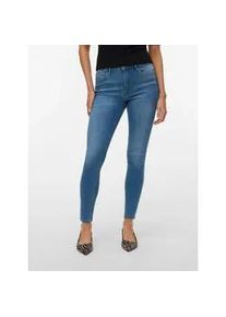 V&eacute;ro Moda Skinny-fit-Jeans VERO MODA "VMPOLLY MR SKINNY JEANS RA3049 NOOS", Damen, Gr. M, L&auml;nge 30, medium blau denim, Denim/Jeans, Obermaterial: 98% Baumwolle, 2% Elasthan, unifarben, skinny fit lang, Jeans, Baumwollmischung, skinny fit