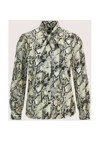 Madeleine Mode Langarmbluse MADELEINE "Bluse Elegante Bluse mit Animal-Print", Damen, Gr. 34, schwarz (schwarz, beige, multicolor), Obermaterial: 100% Polyester PES., Modern, Blusen, Bluse mit Schluppe
