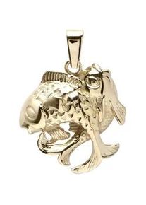 Kettenanh&auml;nger OSTSEE-SCHMUCK "- Tierkreiszeichen Fische - Silber 925/000, vergoldet -" Gr. 25, gold (goldfarben, gelb), Schmuckanh&auml;nger, Damen, Silber 925 (Sterlingsilber), Kettenanh&auml;nger