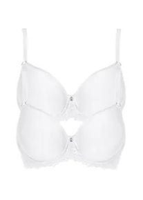 T-Shirt-BH Viania "2er Pack Spacer B&uuml;gel BH Leni", Damen, Gr. 85, Cup G, beige (champagner champagner), Stoff, Obermaterial: 46% Polyamid PA. 45% Polyester PES. 9% Elasthan EL., BHs T-Shirt-BH