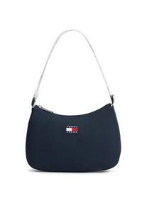 Tommy Hilfiger Schultertasche TOMMY JEANS "TJW ESS DAILY SHOULDER BAG", Damen, Gr. B/H/T: 25cm x 18cm x 8cm, nachtblau, Textil, Taschen Schultertasche, Damen Umh&auml;ngetasche, Handtasche, Tragetasche mit Logo-Aufn&auml;her