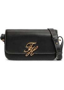 Umh&auml;ngetasche Tommy Hilfiger "TH SCRIPT FLAP CROSSOVER", Damen, Gr. B/H/T: 22,5cm x 12cm x 6cm, schwarz, Leder, Taschen Umh&auml;ngetasche, Schultertasche, Handtasche, Mulitfach, Clutch mit Logo