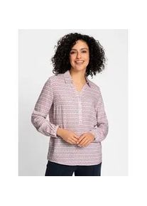 Hemdbluse Inspirationen, Damen, Gr. 38, lila (mauve, ecru, bedruckt), 100% Viskose, bedruckt, gemustert, mehrfarbig, Blusen Hemdbluse