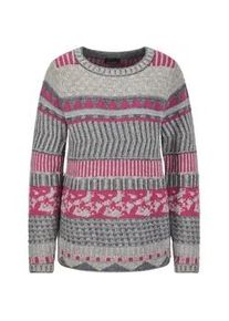 Strickpullover GOLDNER "Norwegerpullover mit U-Boot-Ausschnitt", Damen, Gr. 48, pink (pink, gemustert), Obermaterial: 45% Polyamid PA. 32% Schurwolle WV. 14% Polyacryl PAN. 9% metallisierte Fasern MTF., Modisch, gerade, Pullover Strickpullover, Norwegermuster