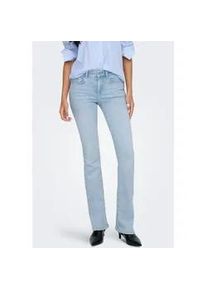 Bootcut-Jeans Only "ONLBLUSH MID FLARED DNM CRO495 NOOS", Damen, Gr. M, L&auml;nge 30, light blau bleached denim, Denim/Jeans, Obermaterial: 92% Baumwolle, 6% Elastomultiester, 2% Elasthan, unifarben, regular fit lang, Jeans, helle Waschung, normale Leibh&ouml;he, ausgestellte Beinform