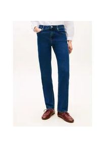 Straight-Jeans Tommy Hilfiger, Damen, Gr. 27, L&auml;nge 30, emi, Denim/Jeans, Obermaterial: 99% Baumwolle, 1% Elasthan, unifarben, lang, Jeans Straight-Jeans, mit dezenter Logostickerei