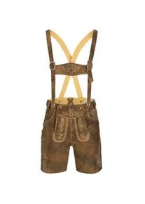 N&uuml;bler Trachtenlederhose N&Uuml;BLER "Lederhose kurz Bertl", Herren, Gr. 48, EURO, braun, Obermaterial: 100% Lammleder LEL., Hosen