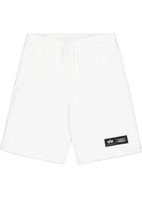 Shorts Alpha Industries "Label Jogger Short", Herren, Gr. S, Normalgr&ouml;&szlig;en, wei&szlig;, Obermaterial: 80% Baumwolle, 20% Polyester, Hosen Shorts