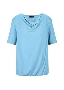 Kurzarmshirt GOLDNER "Kurzgr&ouml;&szlig;e Shirt", Damen, Gr. 22, blau (hellblau), Obermaterial: 95% Viskose CV. 5% Elasthan EL., Basic, normal, Gerade, Shirts, Sonstige