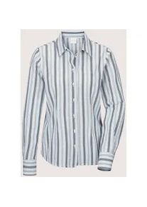 Madeleine Mode Hemdbluse MADELEINE "Bluse Klassische Streifenbluse", Damen, Gr. 42, wei&szlig; (wollwei&szlig;, multicolor), Obermaterial: 100% Baumwolle CO., Modern, normal, Blusen Hemdbluse