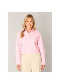 Hemdbluse Base Level "Bea", Damen, Gr. 46, soft pink, Web, Obermaterial: 100% Baumwolle, unifarben, bequem taillenlang, Rundhals, 1-Knopf-Manschette, Blusen Hemdbluse, kurz, mit Brusttasche