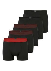 Boxershorts Schiesser "Boxershort 5PACK Shorts - 95/5 Multipacks 5er Pack", Herren, Gr. M, bunt (schwarz, rot), Obermaterial: 95% Baumwolle CO. 5% Elasthan EL., Unterhosen