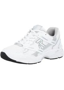 Sneaker Rieker SPORT, Damen, Gr. 41, wei&szlig;, silberfarben, Lederimitat, Textil, unifarben mit Farbeinsatz, Schuhe Sneaker, Schn&uuml;rschuh, Halbschuh, Freizeitsneaker mit Memory-Schaum