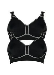 Sport-BH Viania "2er Pack Sport BH Performance", Damen, Gr. 90, Cup C, schwarz (schwarz schwarz), Obermaterial: 47% Polyamid PA. 41% Polyester PES. 12% Elasthan EL., BHs Sport-BH