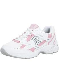 Sneaker Rieker SPORT, Damen, Gr. 41, wei&szlig;, rosa, Lederimitat, Textil, unifarben mit Farbeinsatz, Schuhe Sneaker, Schn&uuml;rschuh, Halbschuh, Freizeitsneaker mit Memory-Schaum