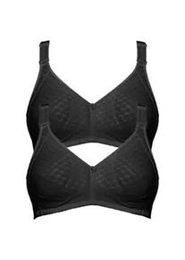 B&uuml;gelloser BH SuSa "2er Pack BH ohne B&uuml;gel Topsy Plus", Damen, Gr. 85, Cup B, schwarz (schwarz schwarz), Obermaterial: 40% Baumwolle CO. 30% Polyamid PA. 30% Elasthan EL., BHs