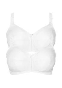 B&uuml;gelloser BH LISCA "2er Pack BH ohne B&uuml;gel Mirelas", Damen, Gr. 95, Cup E, wei&szlig;, Obermaterial: 55% Polyamid PA. 25% Elasthan EL. 20% Baumwolle CO., BHs