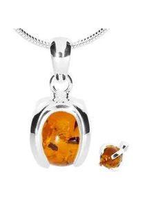 Kette mit Anh&auml;nger OSTSEE-SCHMUCK "- Ute 10 mm - Silber 925/000 - Bernstein" Gr. 50, silber (silber 925, silberfarben, wei&szlig;), Schmuck_Sets, Damen, 50, Silber 925 (Sterlingsilber)