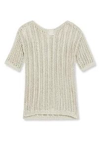 Madeleine Mode Longpullover MADELEINE "Strickpullover Luftiger Sommerpullover mit Ajour-Muster", Damen, Gr. 36/38, blau (kitt), Obermaterial: 75% Baumwolle CO. 25% Polyamid PA., Modern, gerade, Pullover Longpullover