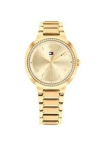 Quarzuhr Tommy Hilfiger "SAVANNAH", goldfarben, Armbanduhren, Damen, Quarzuhr, Armbanduhr, Damenuhr, Edelstahlarmband, analog, Glassteine