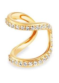 CAI Paar Ohrstecker CA&Iuml; "925 Silber gelb vergoldet Topas wei&szlig;", gelb, wei&szlig;, Ohrringe, Damen, one-size, Silber 925 (Sterlingsilber)