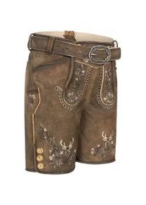 N&uuml;bler Trachtenlederhose N&Uuml;BLER "Kinderlederhose kurz Edgar", Herren, Gr. 152, EURO, braun, Obermaterial: 100% Lammleder LEL., Hosen