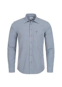 N&uuml;bler Trachtenhemd N&Uuml;BLER "Trachtenhemd langarm Rudi", Herren, Gr. L, EURO, blau, Obermaterial: 70% Baumwolle CO. 30% Polyester PES., Hemden Trachtenhemd