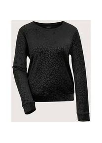 Madeleine Mode Langarmshirt MADELEINE "Sweatshirt Langarm Animal-Print Pullover", Damen, Gr. 46, schwarz, Obermaterial: 90% Polyester PES. 10% Elasthan EL., Modern, Shirts Langarmshirt