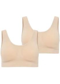 Bustier Jockey "BH Seamfree Core Stretch Bra 2P 2er Pack", Damen, Gr. XL, N-Gr, beige, Obermaterial: 91% Polyamid PA. 9% Elasthan EL., BHs Bustier