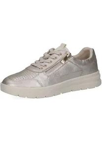 Sneaker Caprice "Caprice Sneaker Leder", Damen, Gr. 39, platin, Leder, Schuhe Sneaker