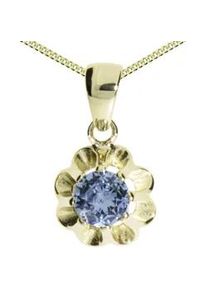 Kette und Anh&auml;nger Set OSTSEE-SCHMUCK "- Pia 6 mm - Gold 333/000 - sy. Aquamarin" Gr. 42, gold (gold 333, goldfarben, gelb), Schmuck_Sets, Damen, 42, Gelbgold 333