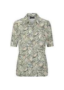 Kurzarmbluse GOLDNER "Viskosebluse mit Paisley-Design", Damen, Gr. 46, beige (stein, gemustert), Obermaterial: 100% Viskose CV., gerade, Blusen, Stilisierter Paisley-Print