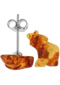 Paar Ohrstecker OSTSEE-SCHMUCK "- kleiner Elefant - Silber 925/000 - Bernstein" Gr. 12, silber (silber 925, silberfarben, wei&szlig;), Ohrringe, Damen, Silber 925 (Sterlingsilber)