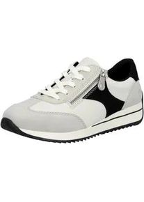 Sneaker Rieker, Damen, Gr. 43, wei&szlig; kombiniert, Lederimitat, kontrastfarbene Details, Basic, Schuhe Sneaker, Schn&uuml;rschuh, Halbschuh, Freizeitsneaker mit Kontrastdetails