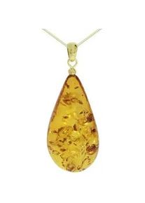 Kette und Anh&auml;nger Set OSTSEE-SCHMUCK "- Tropfen ca. 42 mm lang - Gold 333/000 - Bernstein" Gr. 45, gold (gold 333, goldfarben, gelb), Schmuck_Sets, Damen, 45, Gelbgold 333