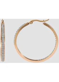 Adelia&acute;s Paar Creolen ADELIA ́S "Damen Ohrringe &ndash; Creole aus Edelstahl mit Strass Steinchen", Damen, Gr. Damen, Edelstahl, gold, Ohrringe, Ein kleines Geschenk mit gro&szlig;er Wirkung