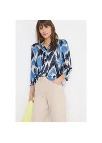 3/4-Arm-Shirt Cecil, Damen, Gr. L (42), cloud blau, Web, Obermaterial: 50% Baumwolle, 50% Modal, bedruckt, normal h&uuml;ftbedeckend, V-Ausschnitt, Shirts 3/4-Arm-Shirt, mit grafischem Muster und im Tunika-Look