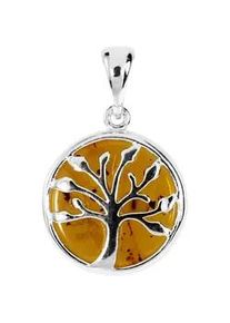 Kettenanh&auml;nger OSTSEE-SCHMUCK "- Lebensbaum 15 mm - Silber 925/000 - Bernstein" Gr. 24, silber (silber 925, silberfarben, wei&szlig;), Schmuckanh&auml;nger, Damen, Silber 925 (Sterlingsilber), Kettenanh&auml;nger