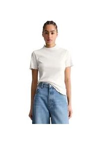 Marc O'Polo T-Shirt MARC O'POLO DENIM "aus Organic Cotton-Stretch-Jersey", Damen, Gr. XL, silky wei&szlig;, Obermaterial: 96% Baumwolle, 4% Elasthan, unifarben, Basic, slim fit, Babylock, Shirts T-Shirt