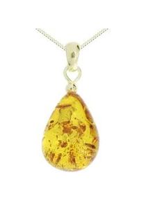 Kette und Anh&auml;nger Set OSTSEE-SCHMUCK "- Tropfen ca. 20 mm lang - Gold 333/000 - Bernstein" Gr. 45, gold (gold 333, goldfarben, gelb), Schmuck_Sets, Damen, 45, Gelbgold 333