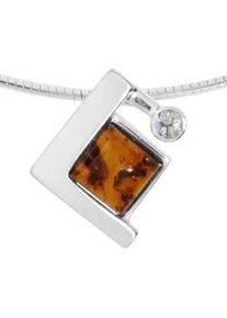 Kette mit Anh&auml;nger OSTSEE-SCHMUCK "- Gleiter-Diane - Silber 925/000 - Bernstein/Zirk." Gr. 42, silber (silber 925, silberfarben, wei&szlig;), Schmuck_Sets, Damen, 42, Silber 925 (Sterlingsilber)