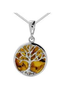 Kette mit Anh&auml;nger OSTSEE-SCHMUCK "- Lebensbaum 17 mm - Silber 925/000 - Bernstein" Gr. 45, silber (silber 925, silberfarben, wei&szlig;), Schmuck_Sets, Damen, 45, Silber 925 (Sterlingsilber)