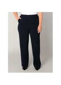 Stoffhose Base Level Curvy "Yorinthe", Damen, Gr. 46, L&auml;nge 30, dunkelblau, Web, Obermaterial: 82% Baumwolle, 14% Polyester, 4% Elasthan, unifarben, gerade lang, Hosen Stoffhose, mit elastischem Bund und Stretch