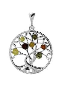 Kettenanh&auml;nger OSTSEE-SCHMUCK "- Lebensbaum 30 mm - Silber 925/000 - Bernstein" Gr. 42, silber (silber 925, silberfarben, wei&szlig;), Schmuckanh&auml;nger, Damen, Silber 925 (Sterlingsilber), Kettenanh&auml;nger
