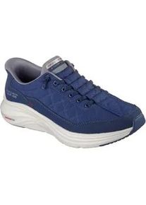 Slip-On Sneaker Skechers "CONTOUR FOAM", Herren, Gr. 45, navy, grau, Lederimitat, Textil, Schuhe, Slipper, Schn&uuml;rschuh in veganer Verarbeitung