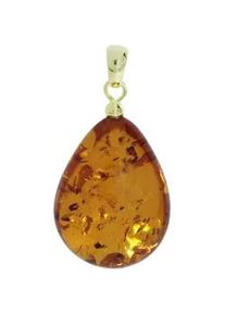 Kettenanh&auml;nger OSTSEE-SCHMUCK "- Tropfen ca. 34 mm lang - Gold 585/000 - Bernstein -" Gr. 44, gold (gold 585, goldfarben, gelb), Schmuckanh&auml;nger, Damen, Bernstein, Kettenanh&auml;nger