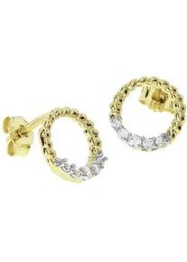 Paar Ohrstecker OSTSEE-SCHMUCK "- Britt - Gold 333/000 - Zirkonia" Gr. 10, gold (gold 333, goldfarben, gelb), Ohrringe, Damen, Gelbgold 333